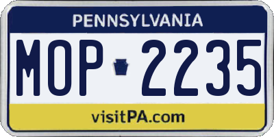 PA license plate MOP2235