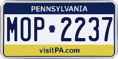 PA license plate MOP2237