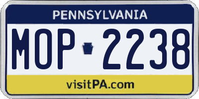 PA license plate MOP2238