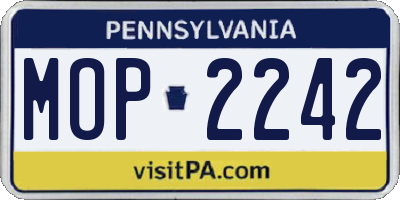 PA license plate MOP2242