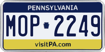 PA license plate MOP2249