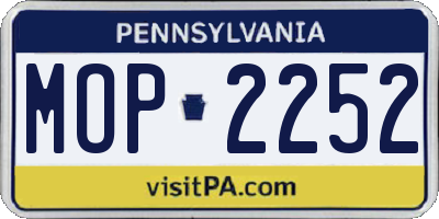PA license plate MOP2252