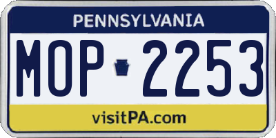 PA license plate MOP2253