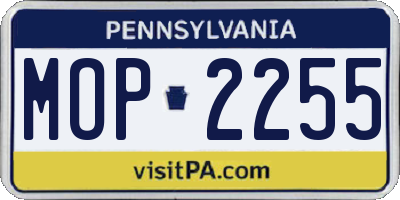 PA license plate MOP2255