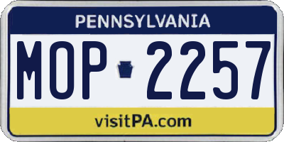 PA license plate MOP2257