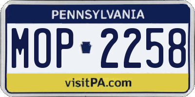 PA license plate MOP2258