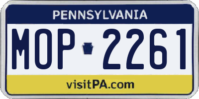 PA license plate MOP2261