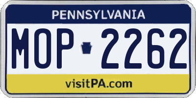PA license plate MOP2262
