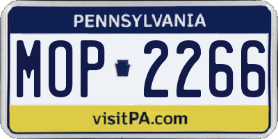 PA license plate MOP2266