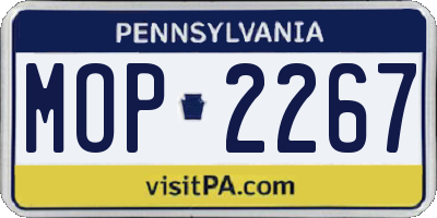 PA license plate MOP2267
