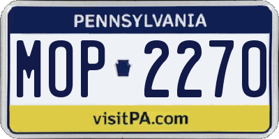 PA license plate MOP2270