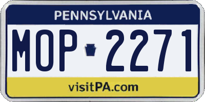 PA license plate MOP2271