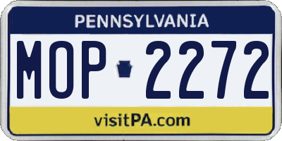 PA license plate MOP2272