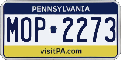 PA license plate MOP2273
