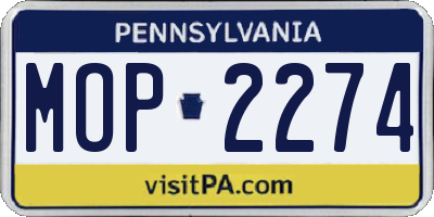 PA license plate MOP2274