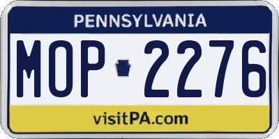 PA license plate MOP2276