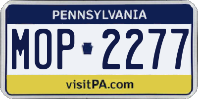 PA license plate MOP2277