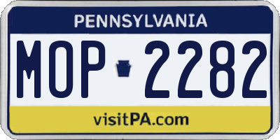 PA license plate MOP2282