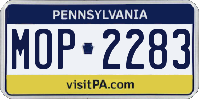 PA license plate MOP2283