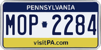 PA license plate MOP2284