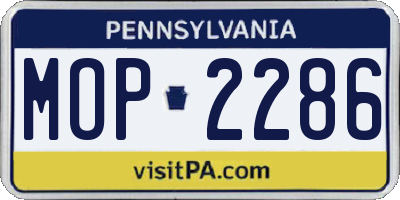 PA license plate MOP2286