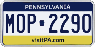PA license plate MOP2290