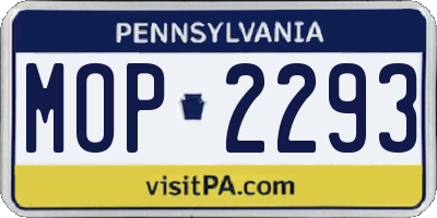 PA license plate MOP2293