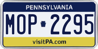 PA license plate MOP2295