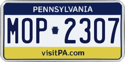 PA license plate MOP2307
