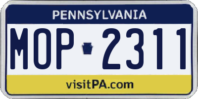PA license plate MOP2311