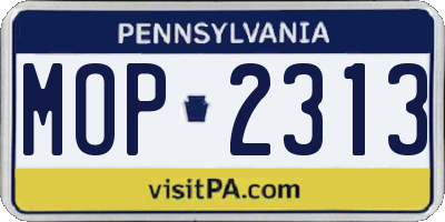 PA license plate MOP2313