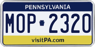 PA license plate MOP2320