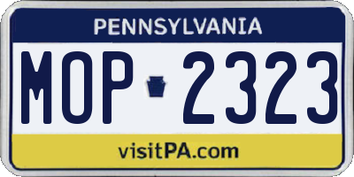 PA license plate MOP2323