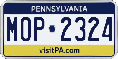 PA license plate MOP2324