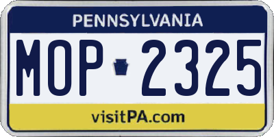 PA license plate MOP2325