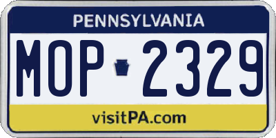 PA license plate MOP2329
