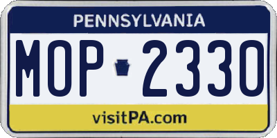 PA license plate MOP2330