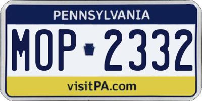 PA license plate MOP2332