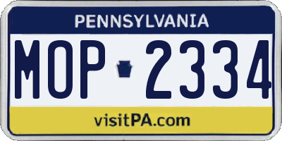 PA license plate MOP2334