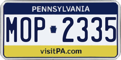PA license plate MOP2335