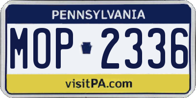 PA license plate MOP2336