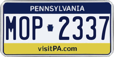 PA license plate MOP2337