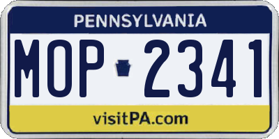 PA license plate MOP2341