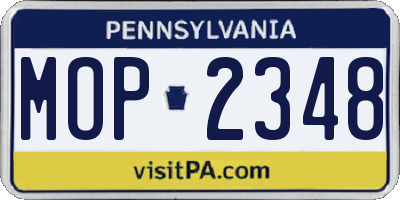 PA license plate MOP2348