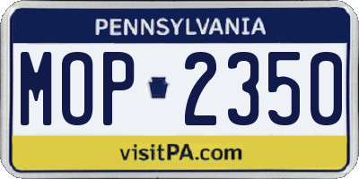 PA license plate MOP2350