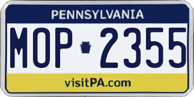 PA license plate MOP2355