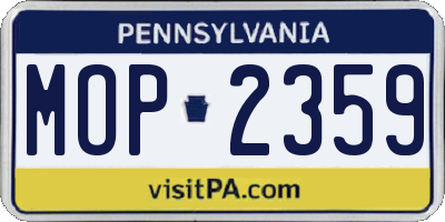 PA license plate MOP2359