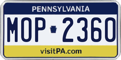 PA license plate MOP2360