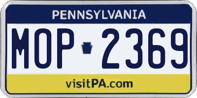 PA license plate MOP2369