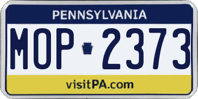 PA license plate MOP2373